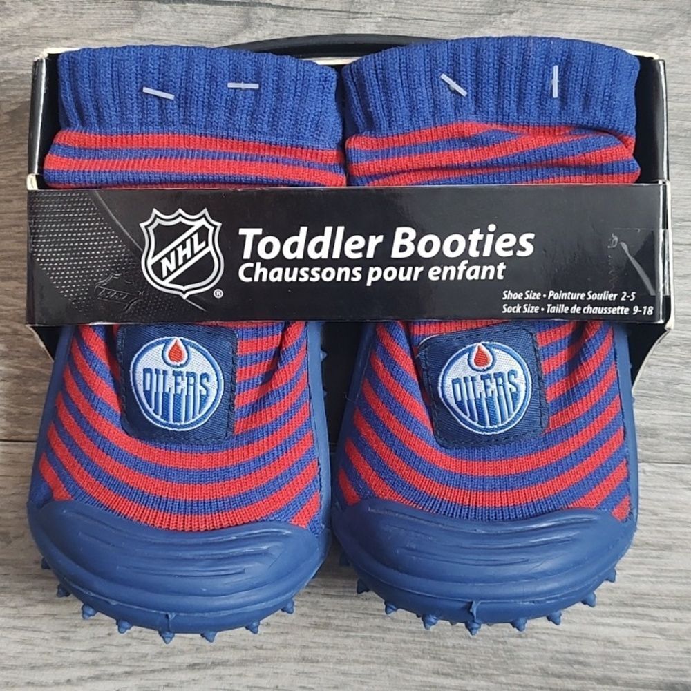 Brand New NHL Edmonton Oilers Unisex Toddler Sock Booties - Shoe Size 2-5